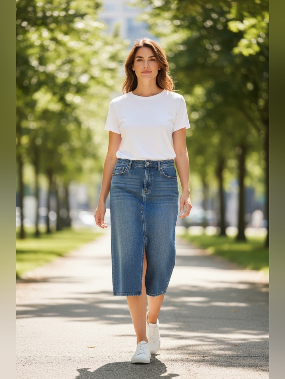 HUNTER MCGRADY Plus Size Jean Skirt
